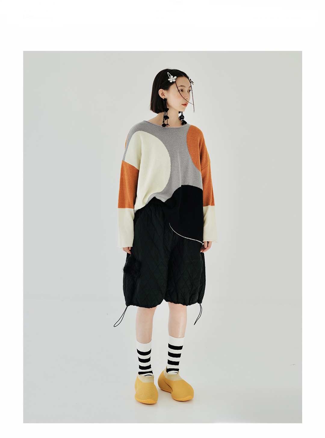 Crewneck Loose Fit Sweater   Women’s Japanese Original Design Sweaters Long Sleeve Round O-Neck Pullover Top Casual Loose Versatile Earthy Color Contrast Japan Knitwear Trend for Woman