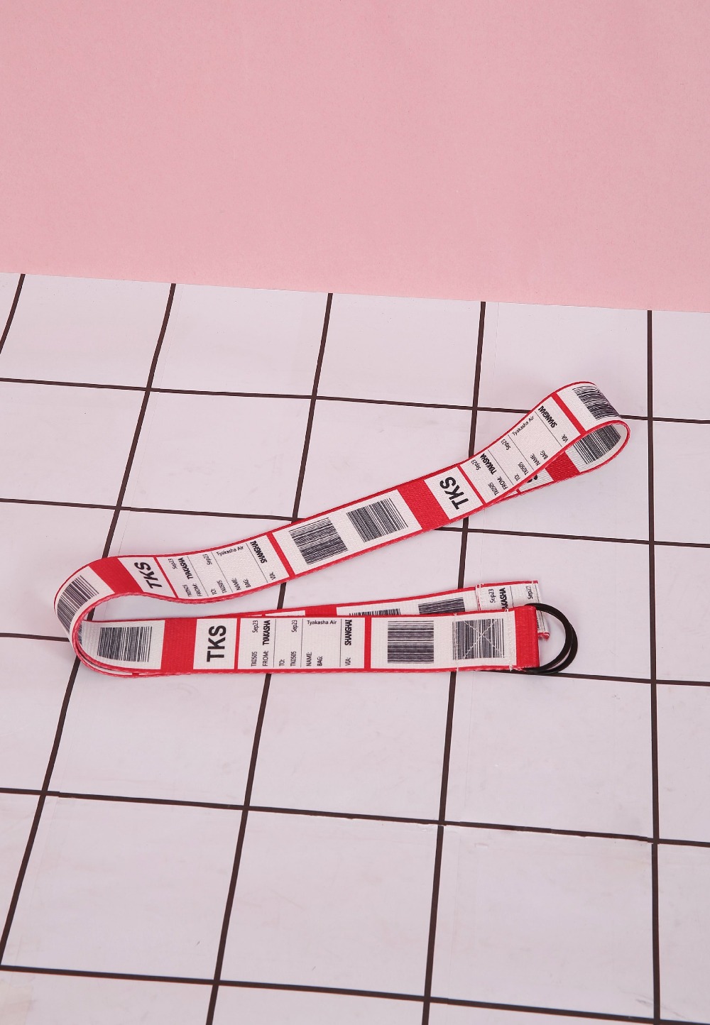 Bag Check Buckle Belt  Unisex Anywear Mens Women’s Pin Bicyclic Txs Letters Digital Printed Preppy Style Casual Knitted Checked Baggage Strap Waistband Red White Jeans Luggage Bag Check Belts for Man Woman for Vacation Getaway Holiday Fashion