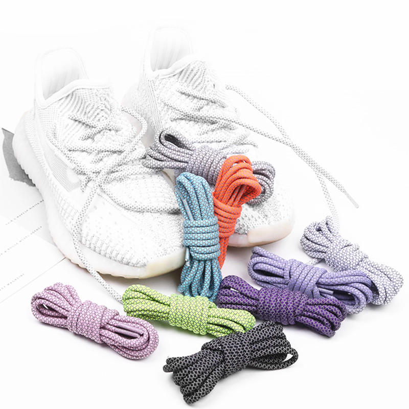 High Light Round Reflective Laces 47"   Unisex Mens Women’s Runner Shoe 3M Reflective Shoelaces Safety Luminous Glowing Shoelace for Yeezy 350 V2 Anywear Sneakers Activewear Footwear Accessories for Man Woman