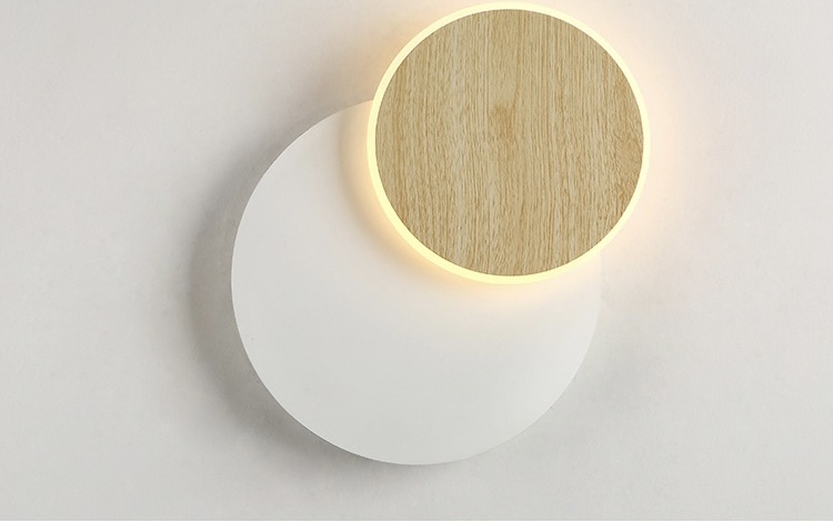 Modern LED Wall Lamp for Living Room Bedside Hallway Home Lamps Decoration Lighting Fixture Luminaire Wood Sconce Light Indoor Nordic Trendy in Black White Wood