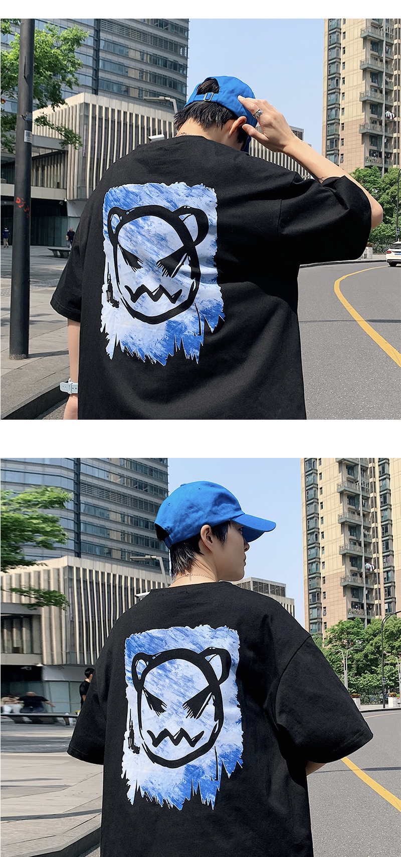 Devil Print T-Shirt   Unisex Anywear Mens Women’s Harajuku Printed Men Oversized Tee Shirts Summer Woman Short Sleeve T-Shirts Couples Men's Women Cotton Tops Plus Size T-Shirt for Man in White Black 