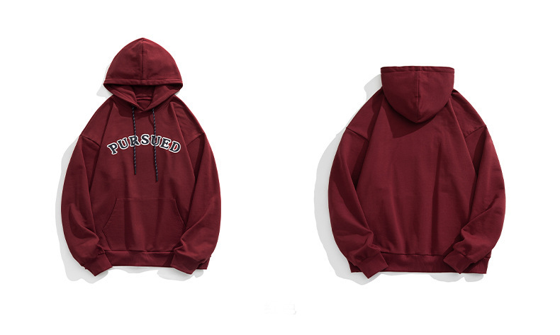 American Hooded Sweatshirt Japanese Unisex Anywear Women’s Men's Clothing Autumn Loose Fashion Embroidered Blouse for Men and Women Hoodies America Fitness Activewear in Red