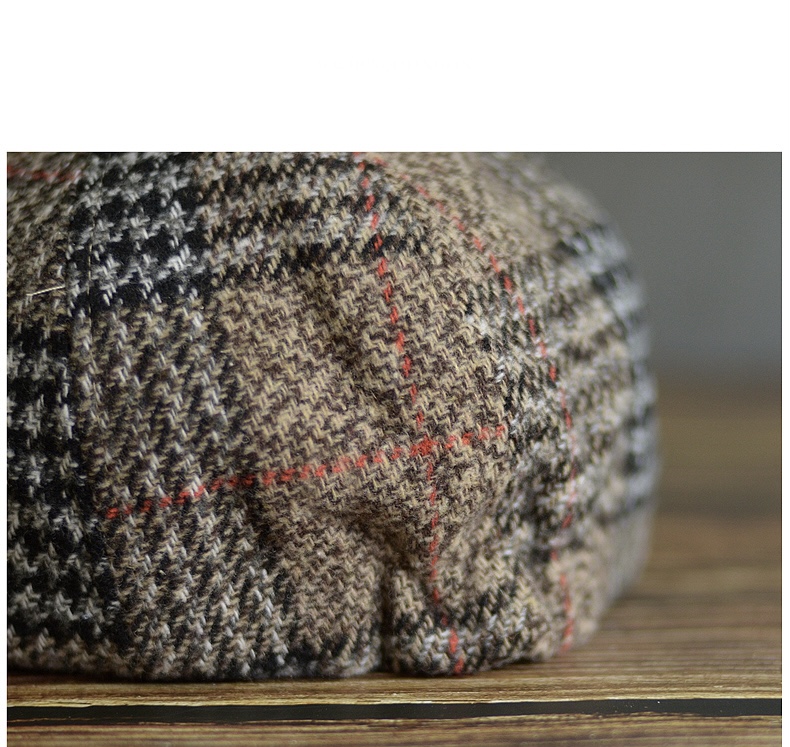 Gatsby Driver Cap   Unisex Anywear Mens Women’s Autumn Winter Plaid Newsboy Hat Wool Blend Male Beret Men And Women England Gatsby Retro Flat Caps Headwear Hats for Man Woman in Khaki