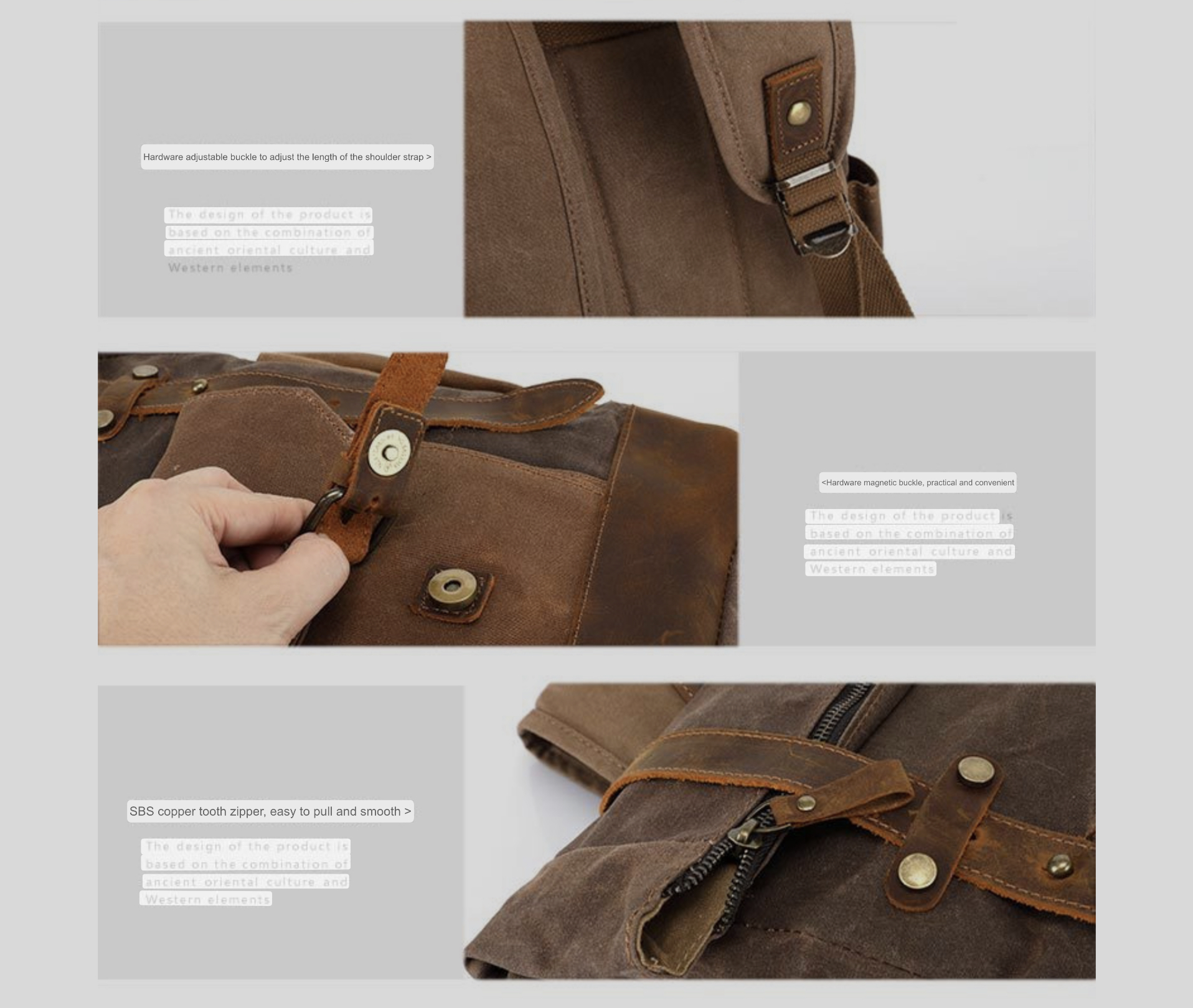Oil-Waxed Canvas Backpack  Unisex Anywear Men's Women’s Vintage Style Leather Belts Large Capacity Unisex Hiking Bags Multi-Function Travel Backpacks