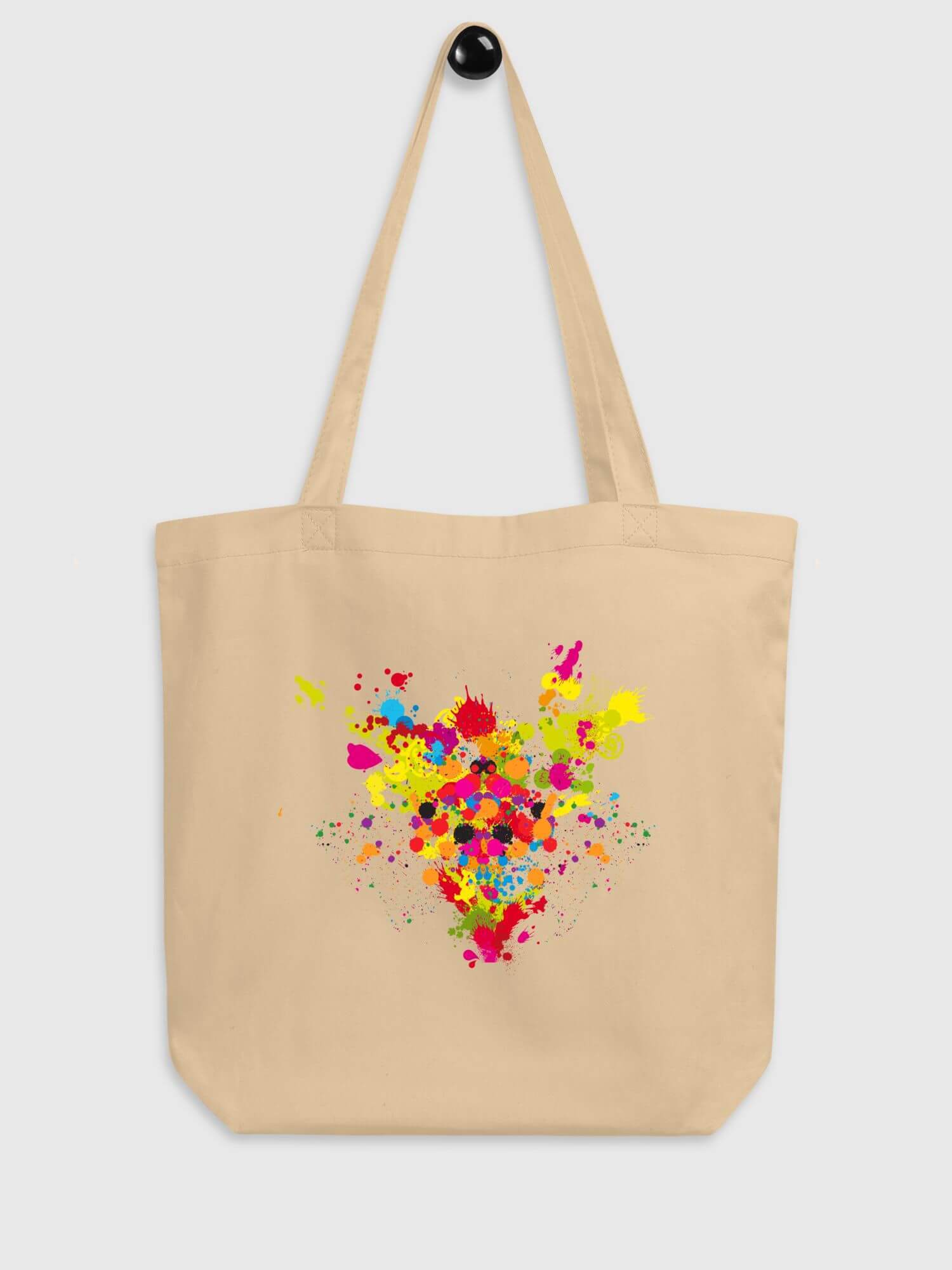 Linen-Cotton Tote Bag         Floral Eco 100% Organic cotton Everyday use bags eco-friendly certified products brand items luggage Shopping baggage In Khaki beige with multicolor flowers in abstract painted design