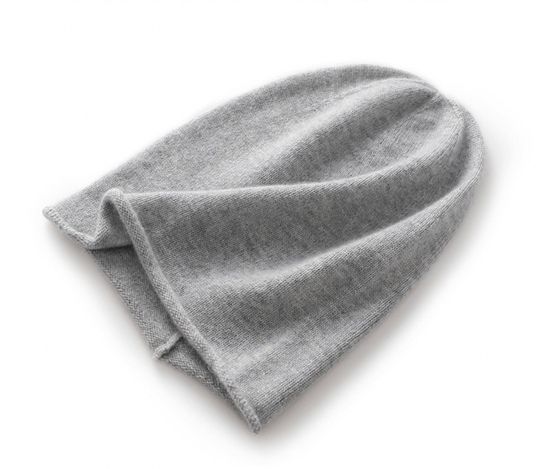 Cashmere Beanie gray  Winter 100% Cashmere-Knitted Unisex Anywear Mens Women’s Warm Hat High Quality Solid Leisure Sleeve womens Hats Beanies Headwear for Man Woman in light grey