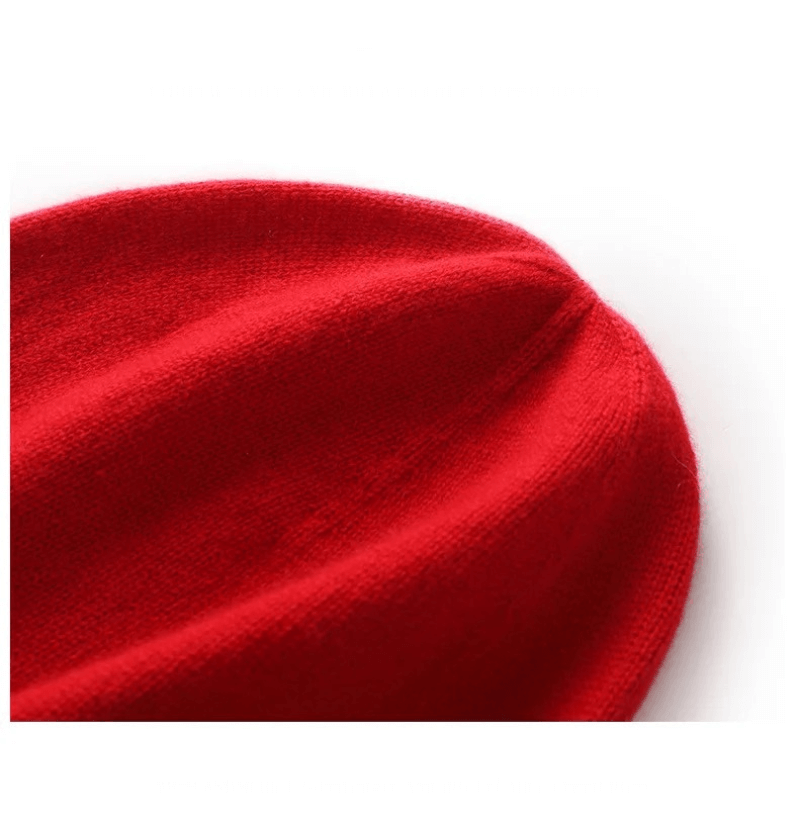 Cashmere Beanie  Winter 100% Cashmere-Knitted Unisex Anywear Mens Women’s Warm Hat High Quality Solid Leisure Sleeve womens Hats Beanies Headwear for Man Woman in red