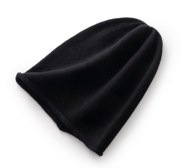 Cashmere Beanie  Winter 100% Cashmere-Knitted Unisex Anywear Mens Women’s Warm Hat High Quality Solid Leisure Sleeve womens Hats Beanies Headwear for Man Woman in black