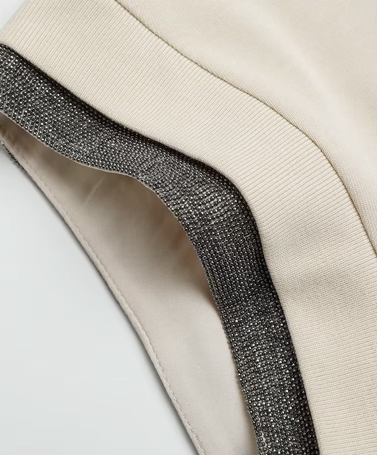 Women&rsquo;s woman womens petite-, tall-, plus-, size K1191W Drawstring Solid Color 100% Combed Cotton Short-Sleeves Drawcord Hooded T-Shirt Tops Clothes Hoodies Hoodies And Sweatshirts Sportswear in light beige creamy with dark Gray grey accent