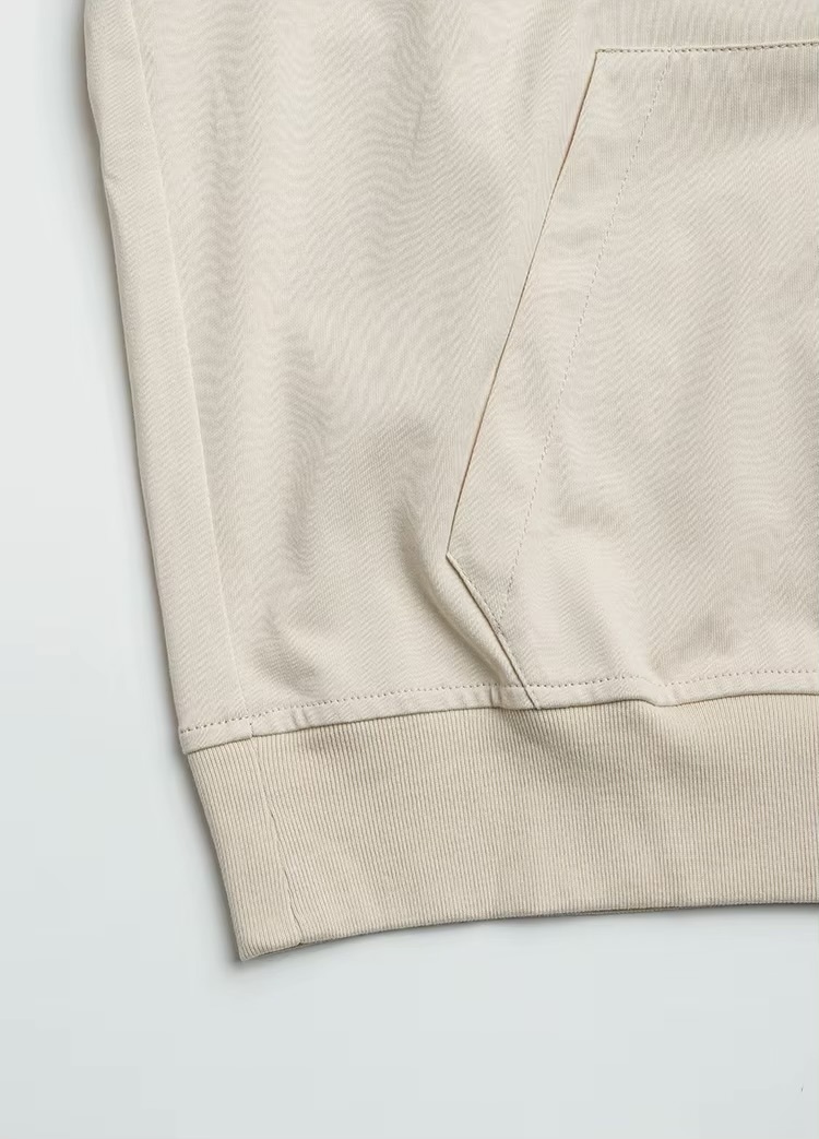 Women&rsquo;s woman womens petite-, tall-, plus-, size K1191W Drawstring Solid Color 100% Combed Cotton Short-Sleeves Drawcord Hooded T-Shirt Tops Clothes Hoodies Hoodies And Sweatshirts Sportswear in light beige creamy with dark Gray grey accent