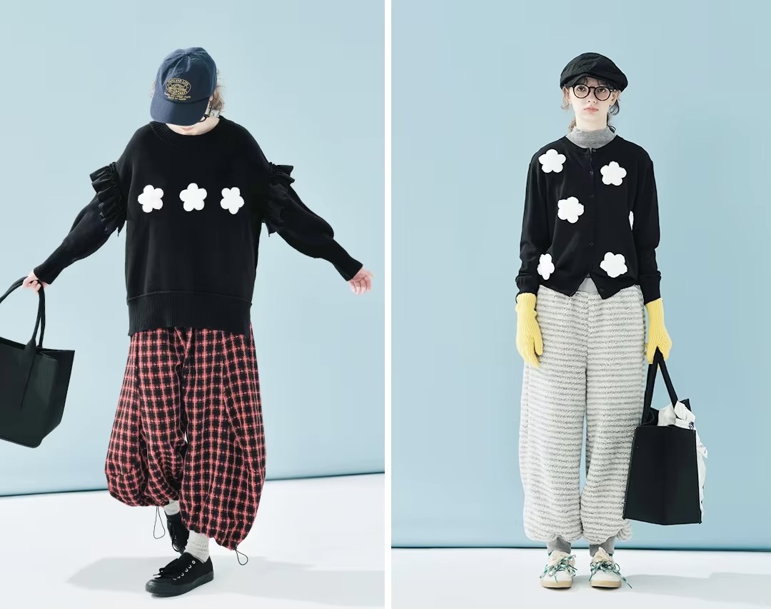 Japanese Checkered Pants   Women’s coarse spinning artistic casual plaid mid rise loose fit shirring blended irregular bent leg ankle length cargo trousers for woman in red Worlds womens original fall autumn winter and spring pant World’s Collide #244883