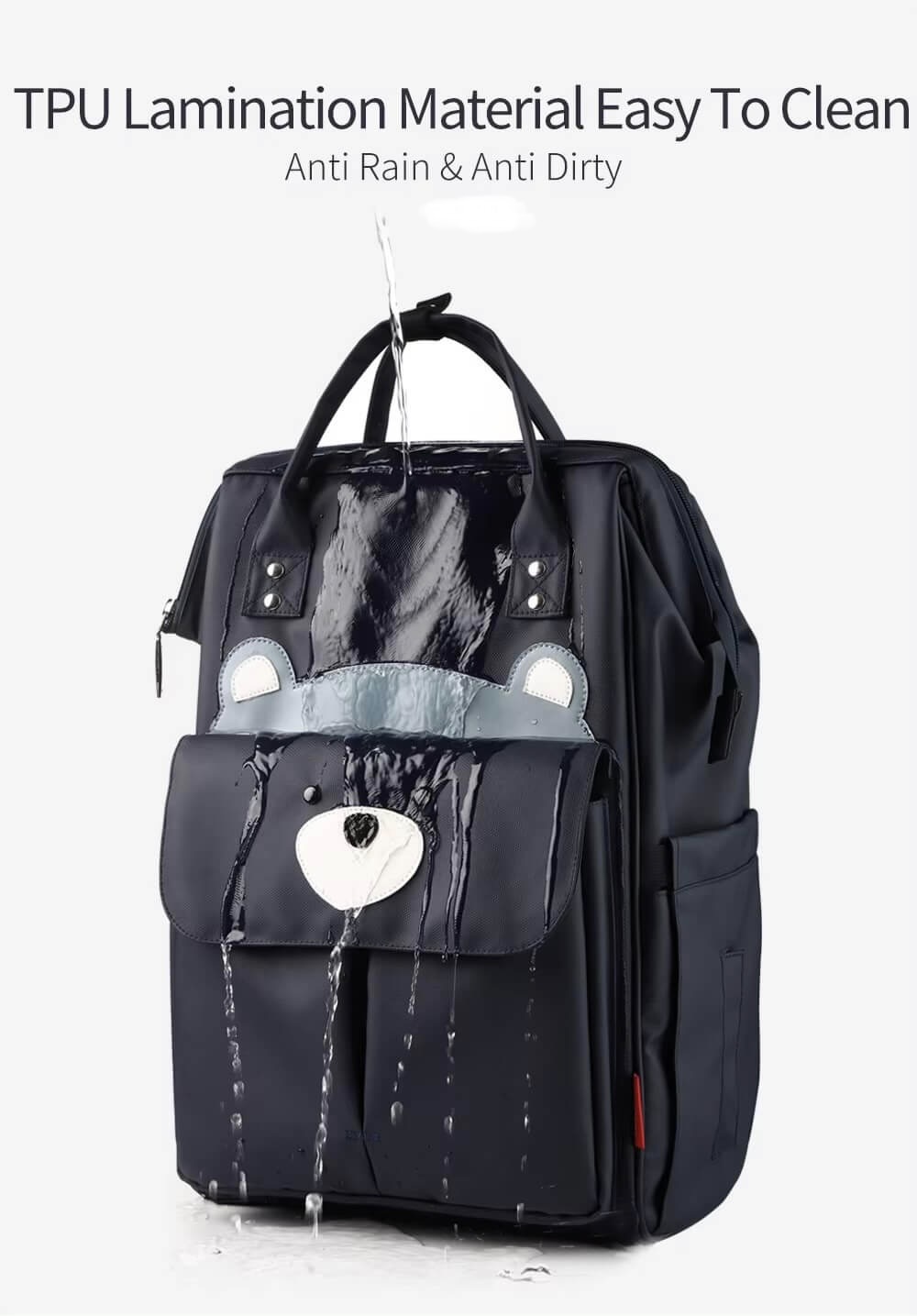 Mommy Maternity Nursing Modern Backpack Large Capacity Waterproof Cartoon Design Travel Stroller Nappy Diaper Change Bags Backpacks in Red, Dark navy blue, Coffee brown, Orange, Green