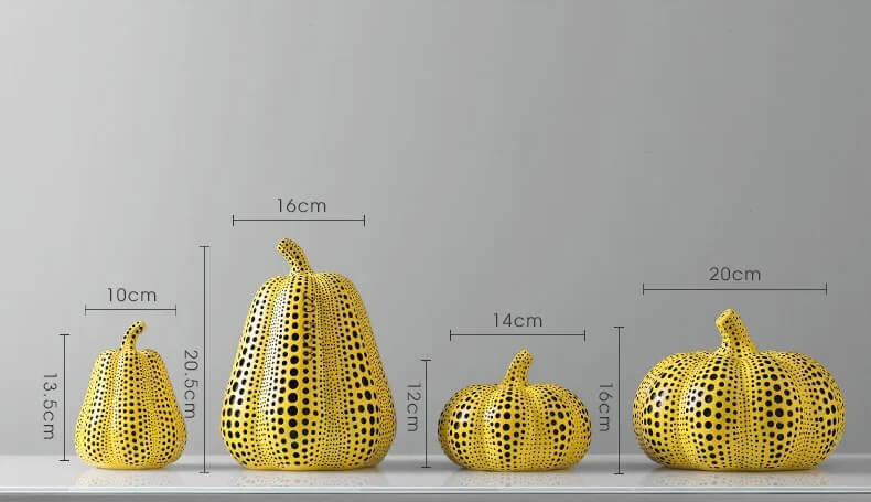 Pumpkin Kusama Yayoi Ornaments Modern Sculpture Polka Dot Owl Bird Art Home Interior Decoration Office Arts Wedding Christmas also in Bird, Owl styles in yellow with black accent color