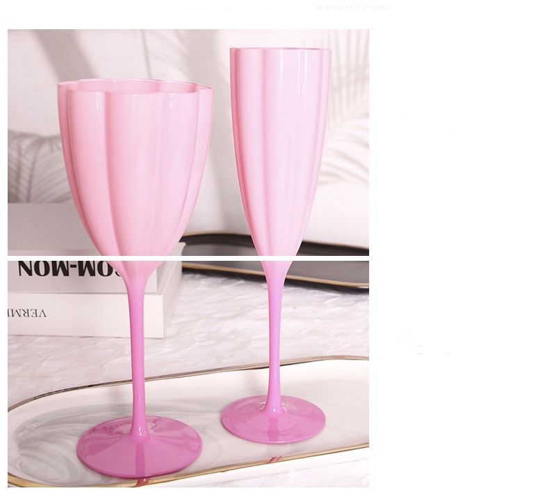 Retro  Pink Goblet Glass Flower Cup 