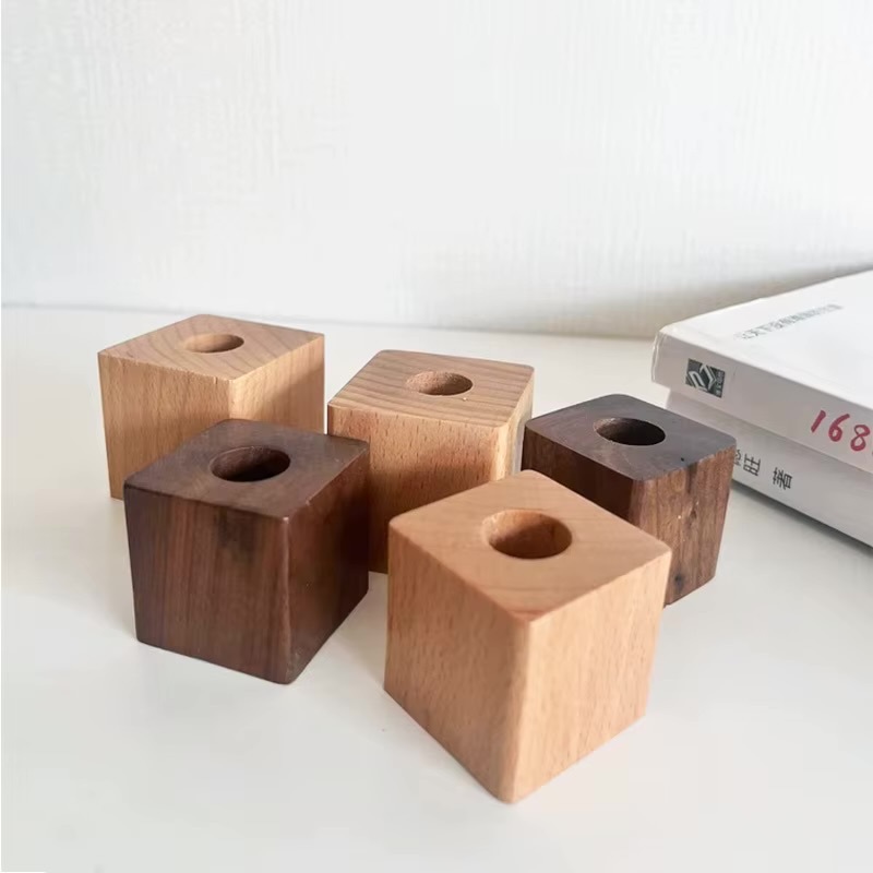 Wooden Pen Holder    Creative desktop storage ornaments Minimalist furnishings supplies Multifunction box holders Office study room stationary accessories in Beech-, Walnut-, wood