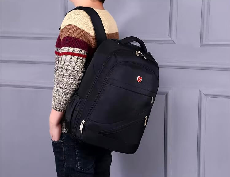 Trolley Backpack with Wheels 24 Inch Shoulder travel bag Students rolling luggage business trollies Large capacity suitcases bags in black