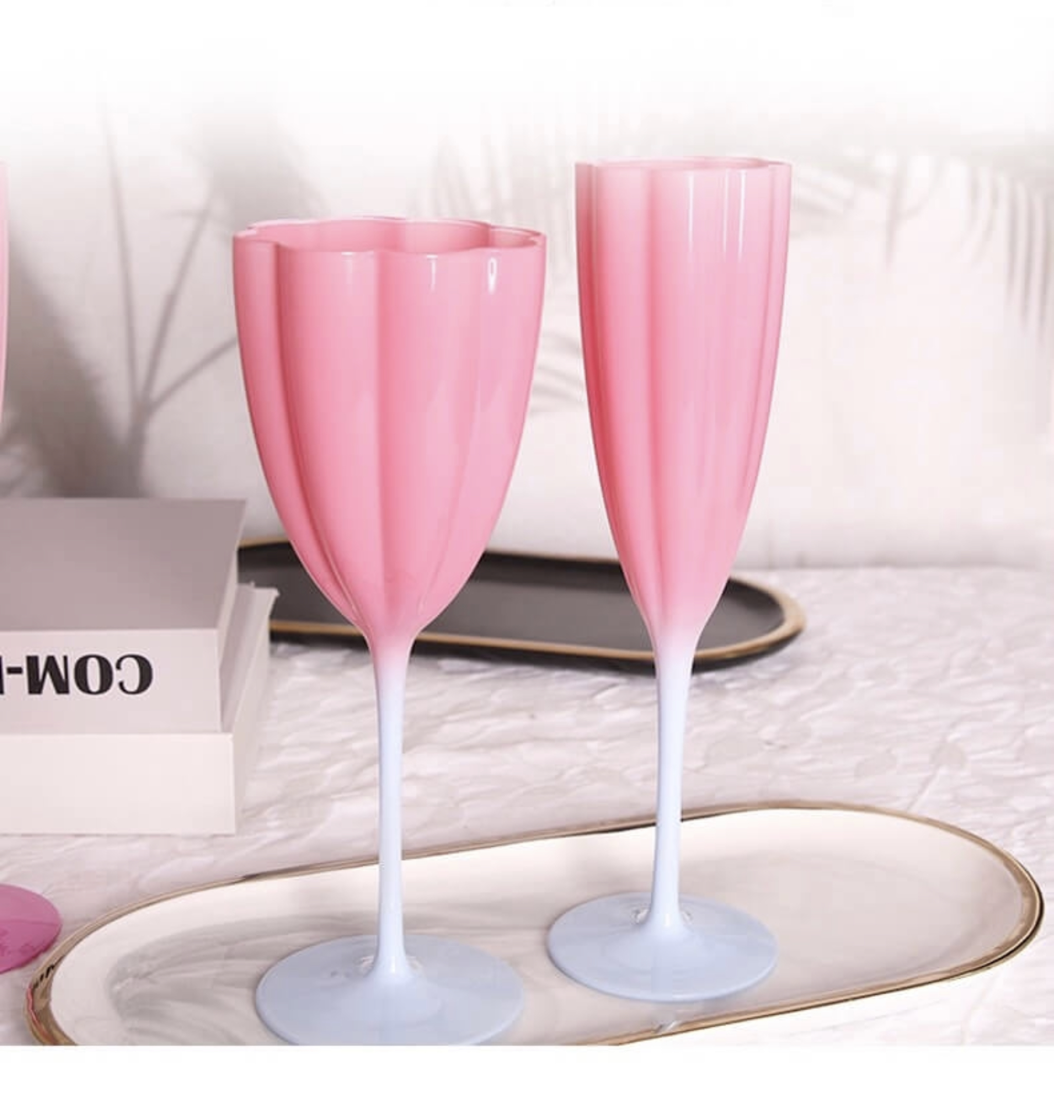 Retro Pink Goblet Flower Cup