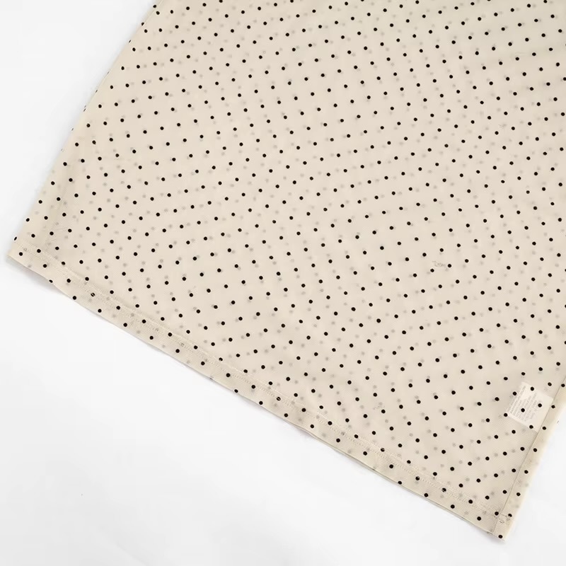Women’s woman womens petite-, tall-, plus-, size Light Luxury High-quality Elegant vacation holiday getaway evening party club wear high rise waist tie-up polka dot mid-calf midi skirt Dots skirts in beige with black accent color r