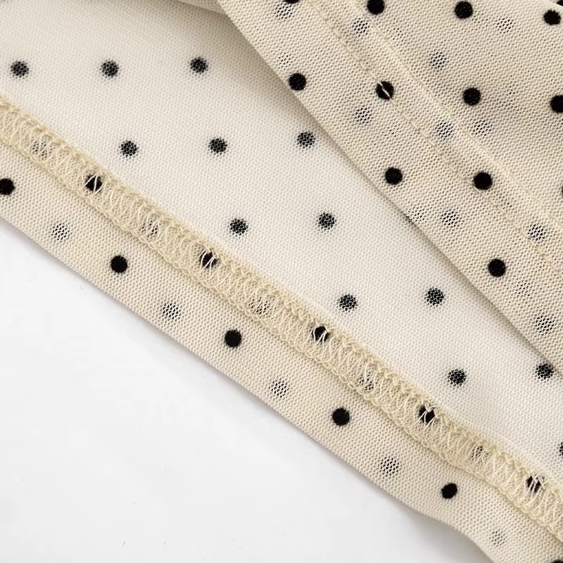 Women’s woman womens petite-, tall-, plus-, size Light Luxury High-quality Elegant vacation holiday getaway evening party club wear high rise waist tie-up polka dot mid-calf midi skirt Dots skirts in beige with black accent color