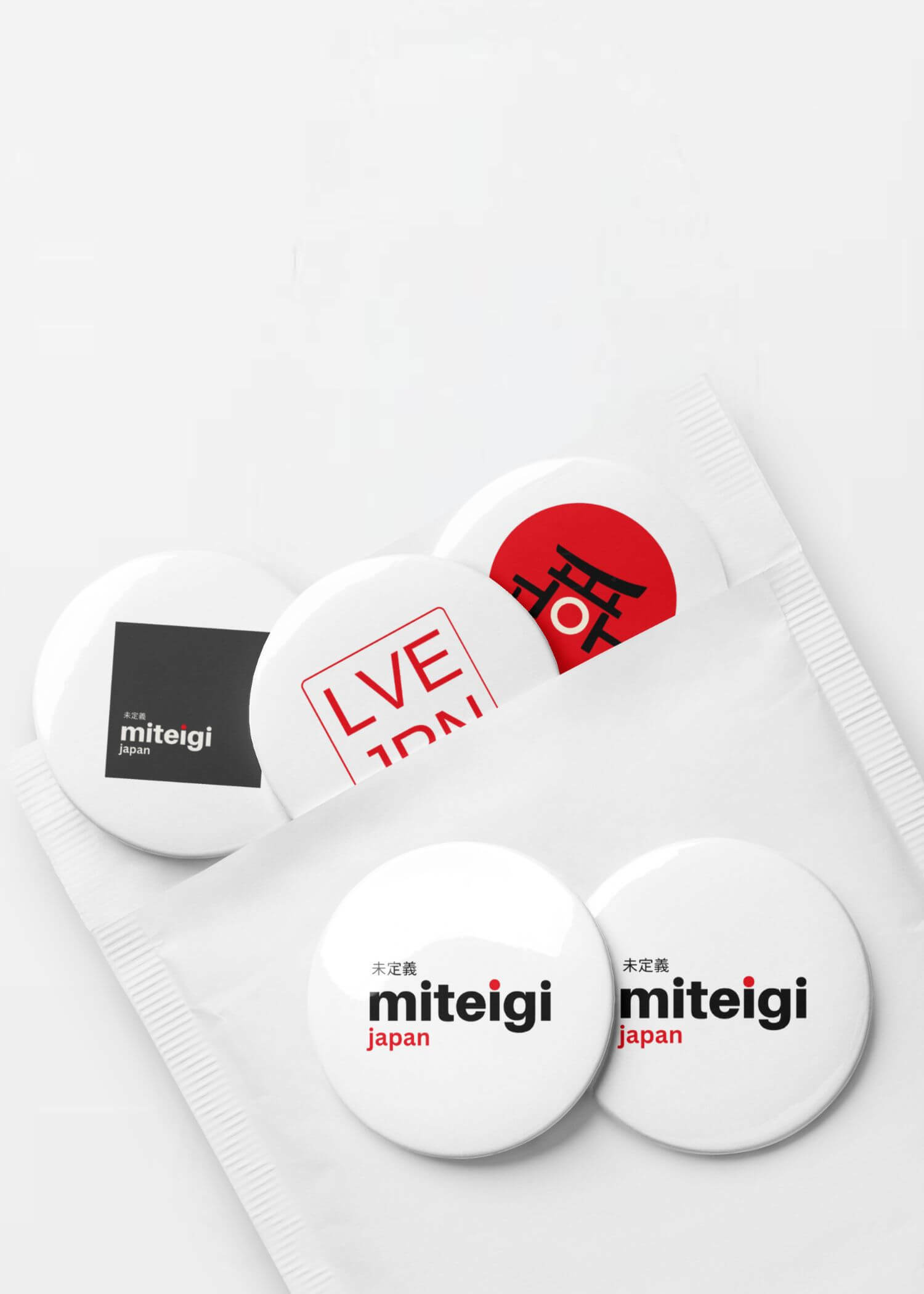 miteigi Logo Pin Button Set 5-Piece MiteigiYūki, Yesterdays Barn, brand tinplate decorative pins Fashion accessories campaign badges