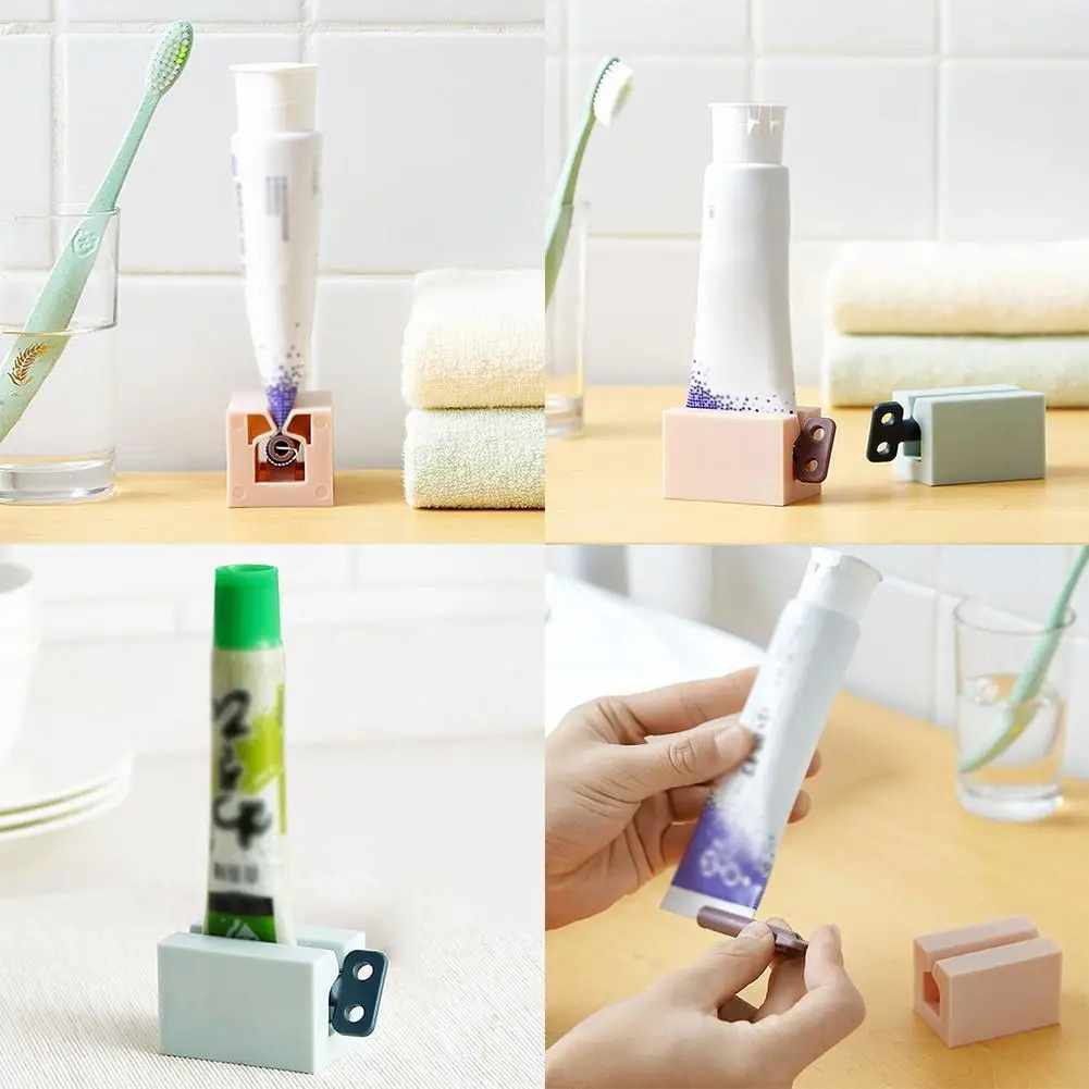 Toothpaste Squeezer Toothpaste Holder Stand accessory Rolling Tube Manual Facial Wash Dispenser Versatile Bathroom Supplies accessories in light green