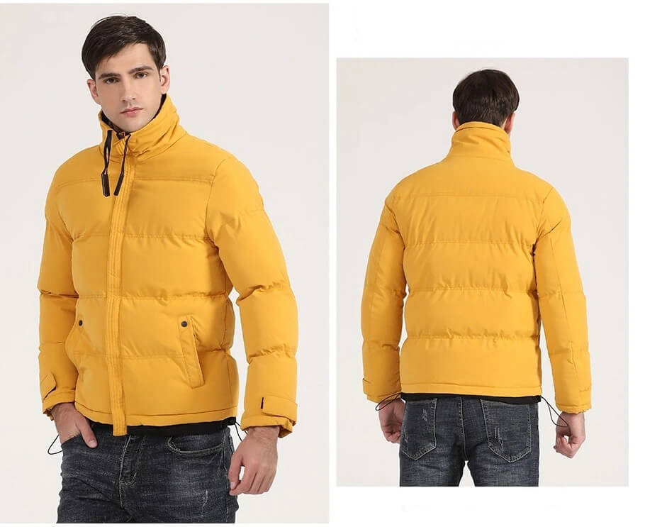 Parka Jacket   Men’s Winter Parkas Boys Casual Cotton Coat Zip Up Top Windbreaker Oversized Quilted Jackets Overcoat Male Plus size 4xl Outerwear Jackets for Man in Yellow