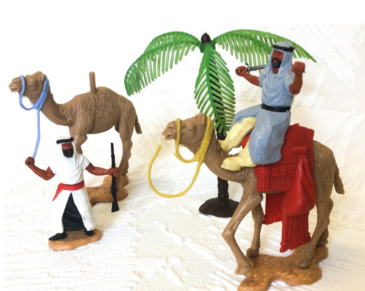 Classic Timpo Toys Arabic Set Vintage Originals Arabs with Camels and Palm Tree Classic Toy and Collectors Antique British Memorabilia Made in Scotland Great Britain 