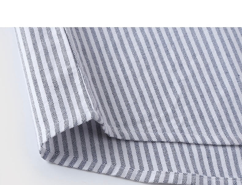 Cotton Striped Shirt  Men’s Spring Plus Size Long Sleeve Button Up Top Shirts Slim Casual Office Business Wear Oversize for Man in Gray grey