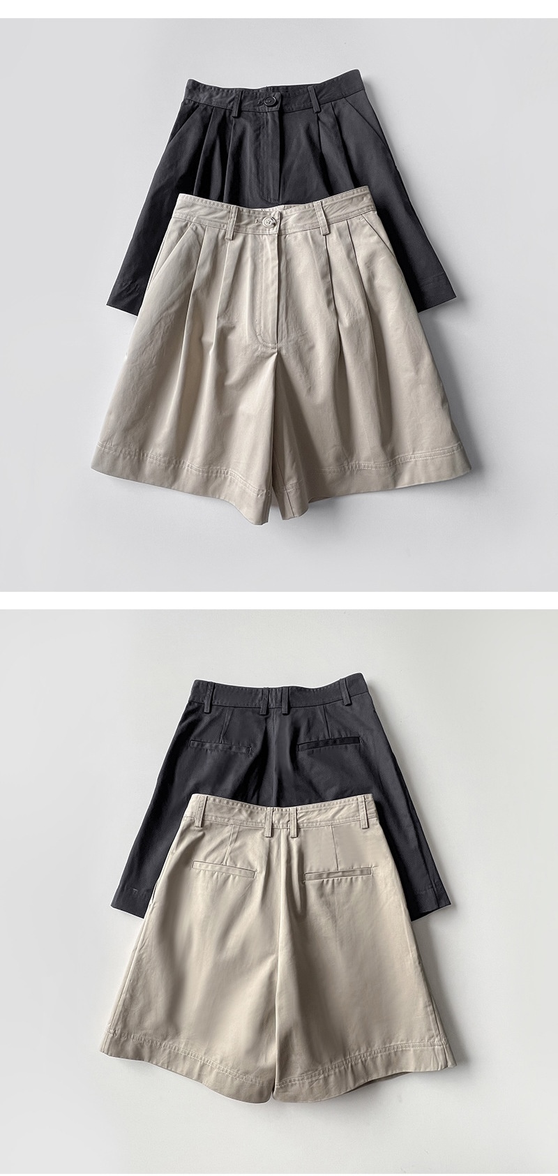 Cotton Twill Shorts   Genderful Women's Spring Summer Quality womens petite size Short Suit Pants Versatile Unisex Casual for woman in black, beige
