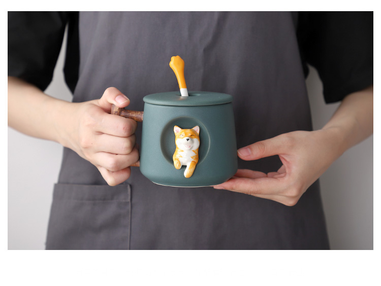 3D Shiba Inu Japanese Dog Ceramic Coffee Mug 420ml 