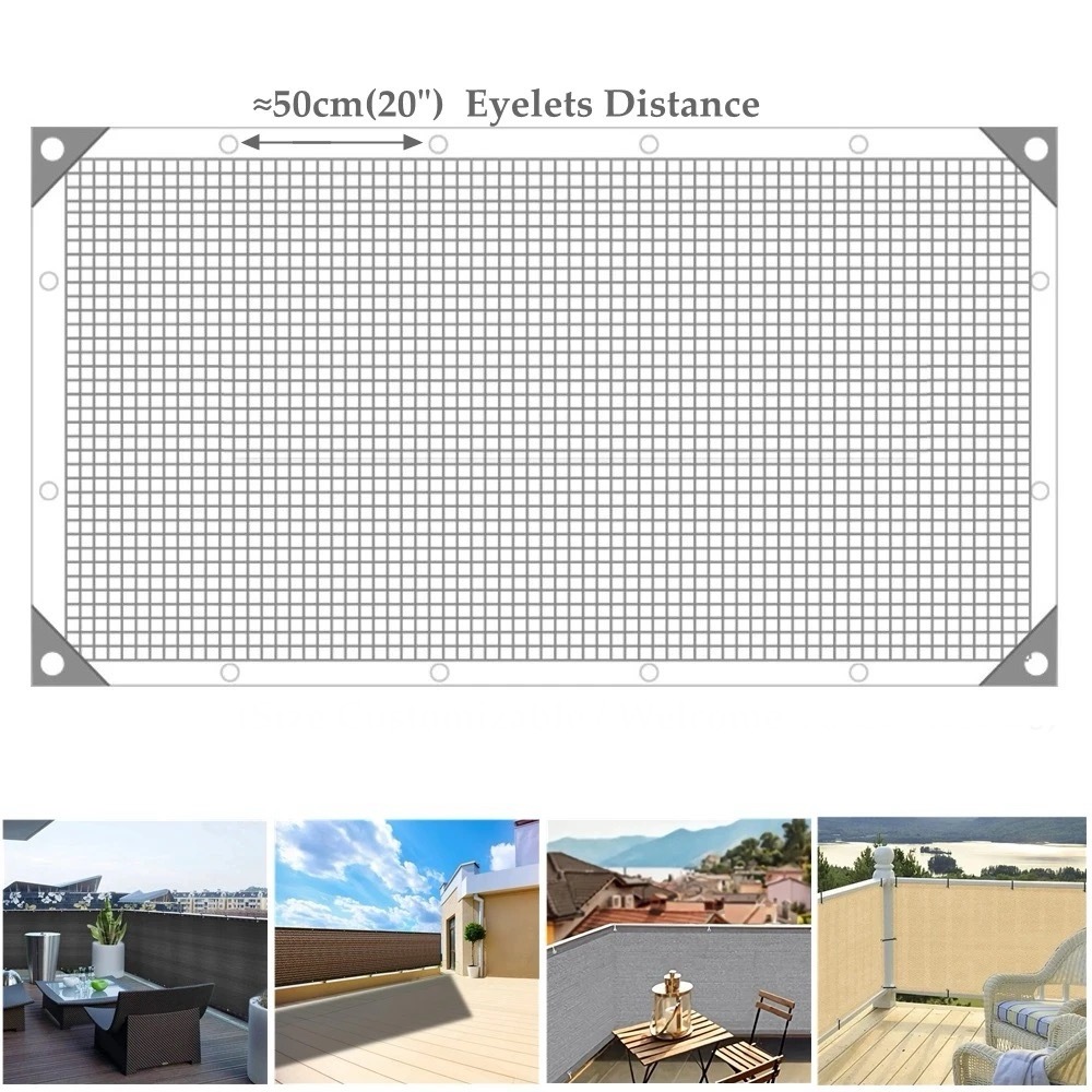 Privacy Shade Screen    90% UV shading breathable balcony outdoor canopy tewango sun net gazebo patio cloth garden fence netting screens