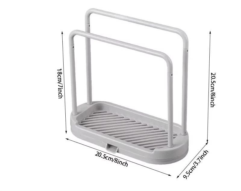Sundries Drain Stand    Kitchen accessories with sink drainage shelf storage organizers in gray Basket for sponges rags wire balls sundry utility drying racks utilities stands accessory in grey
