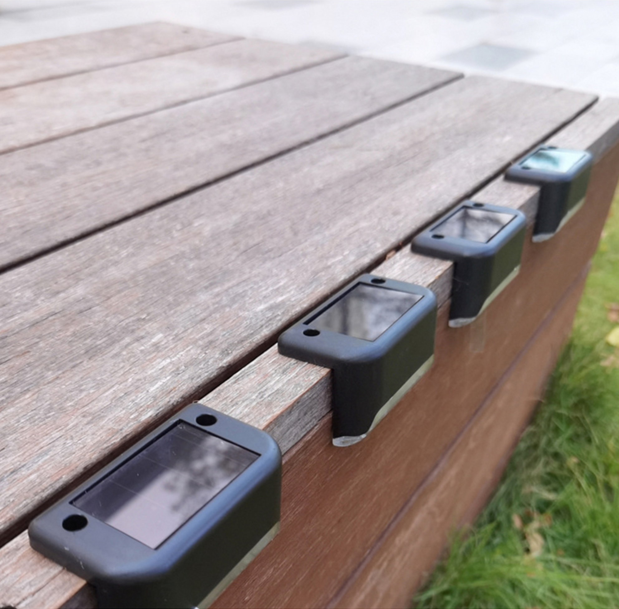 LED Solar Light    1/4/10/20pcs stair lights, Waterproof outdoor garden passage courtyard terrace guardrail step landscape lighting in black