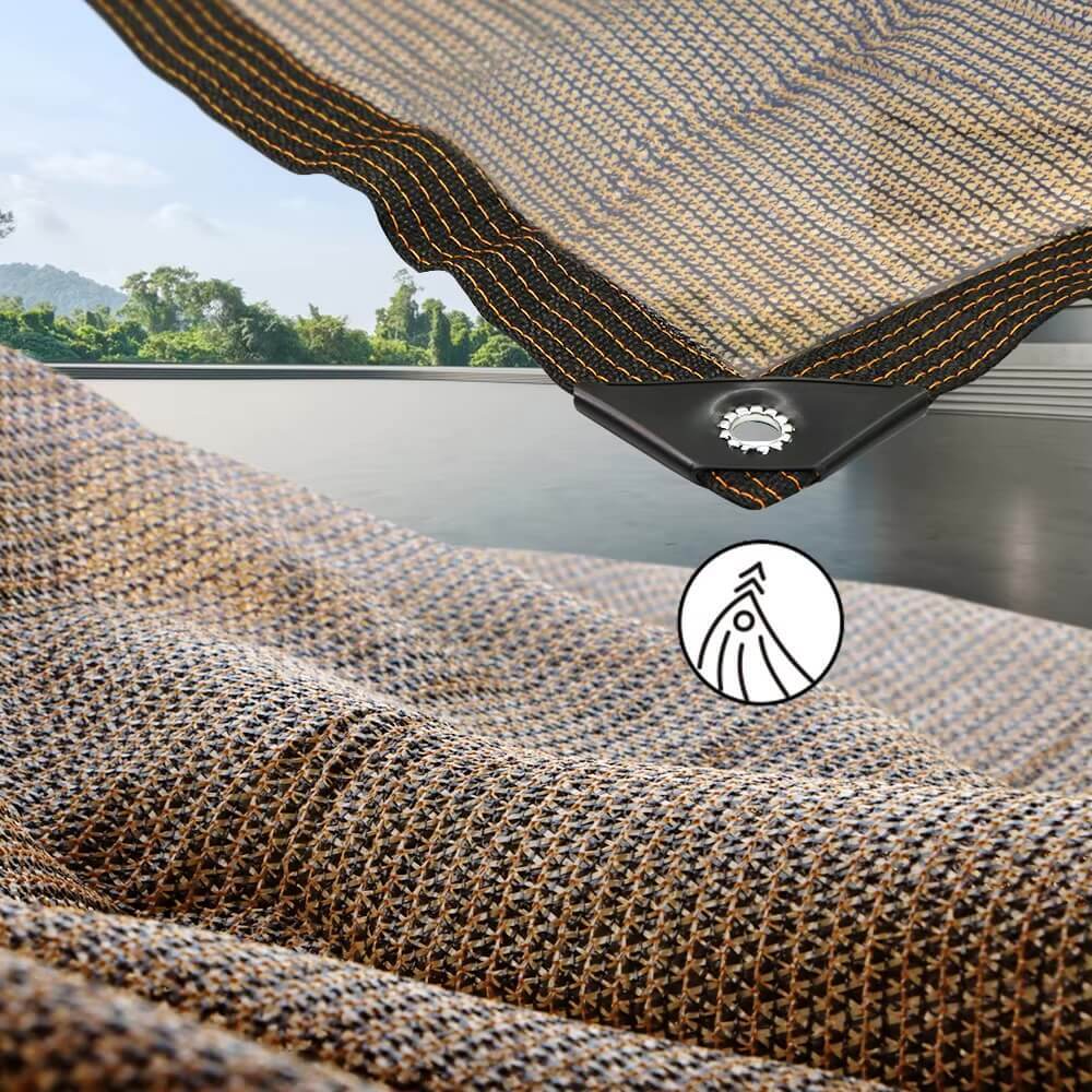 Outdoor Terrace Shading Net 80% Shading Rate HDPE Coffee Shadow Mesh netting for Summer Gazebo Garden Sunscreen Shielding Awning Cloth nets in coffee brown