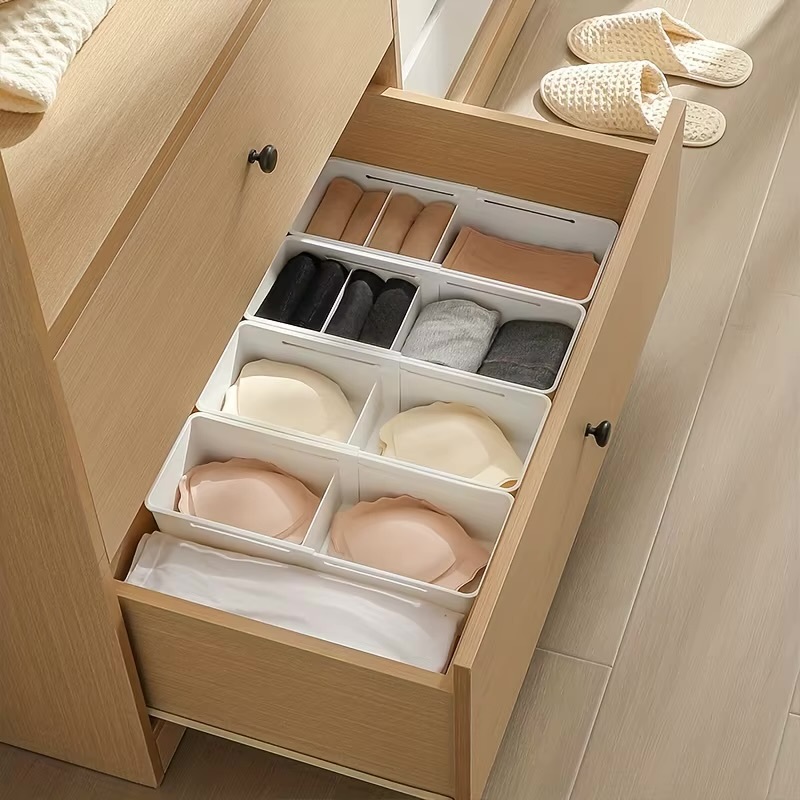 Drawer Organizer   Home Kitchen box organization Retractable sorting storage boxes Tableware divider office stationery supplies narrow-, wide-, storage in white 