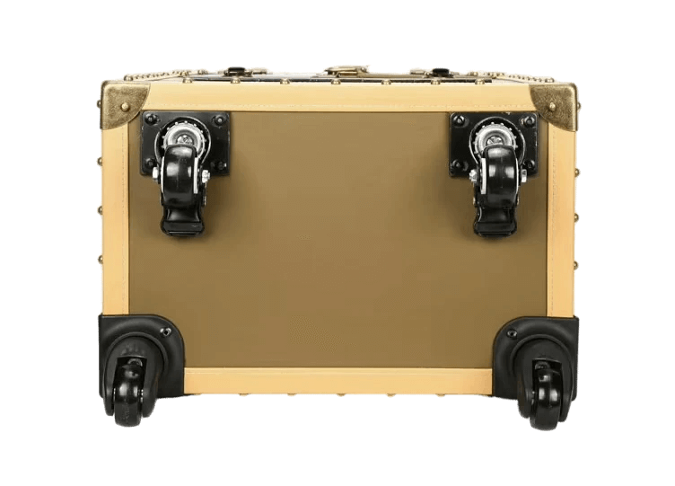 Hairdressing Trolley Luggage Cosmetics toolbox trollies cases retro hair stylist dedicated large capacity scissors bag rolling box Hairdressers trolleys in black yellow brown size guide