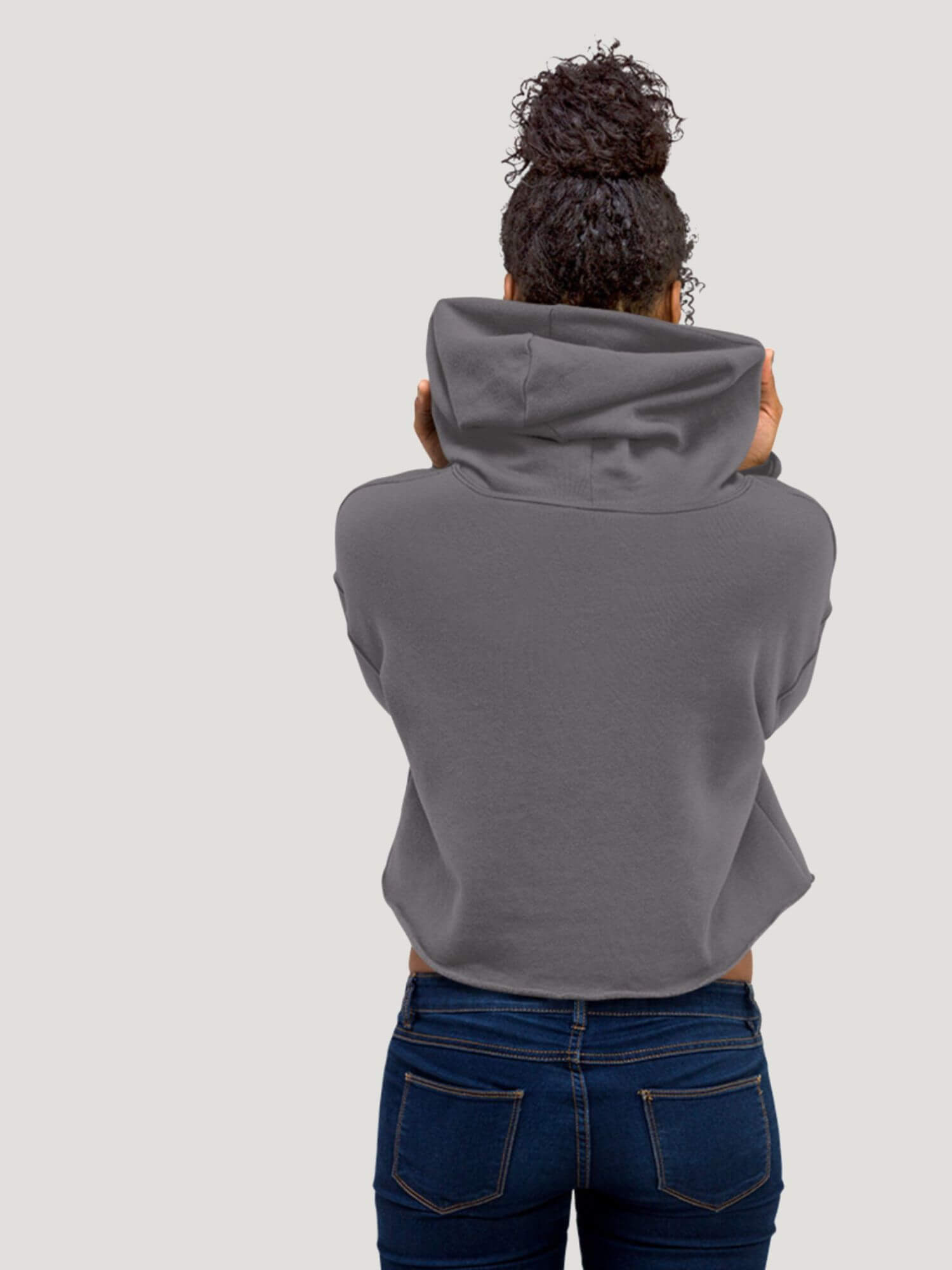 The Saint Cropped Hoodie    Women’s long sleeves hooded sweatshirts for tall plus size man woman  Roger Moore’s Simon Temp,at The Saint logo-branded in Gray with black ink design pattern fitness gym running sports womens fashion grey streetwear sportswear