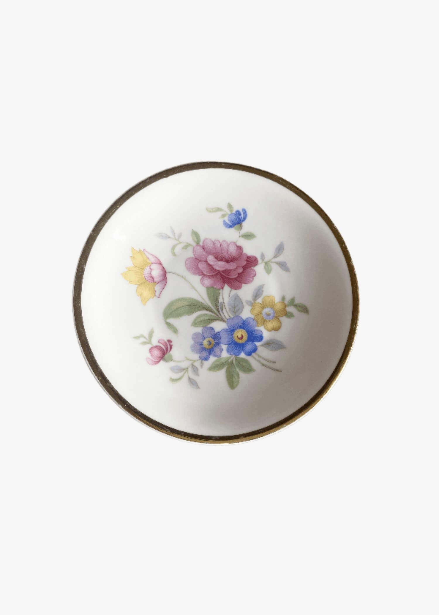 Porcelain Floral Trinket Dish    Vintage Round Shaped with Flowers pattern Accessories Decorative Objects  - Made in England c1980s Foreign 98  - Classic flower Collectable Ceramics Trending Collectors antiques