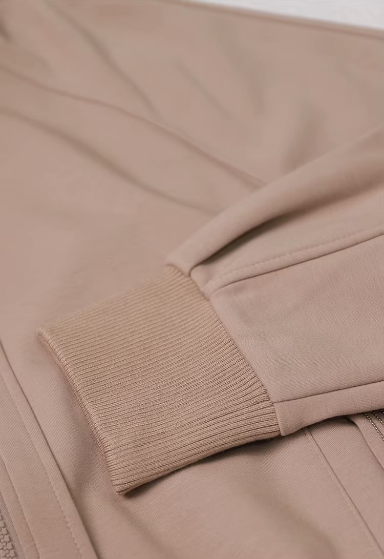 Women’s woman womens petite-, tall-, plus-, size High quality luxury brand women's clothing mockneck mandarin stand collar long sleeves woolen slant side pockets active sports jackets Outerwear Fitness Out wear in Khaki light brown