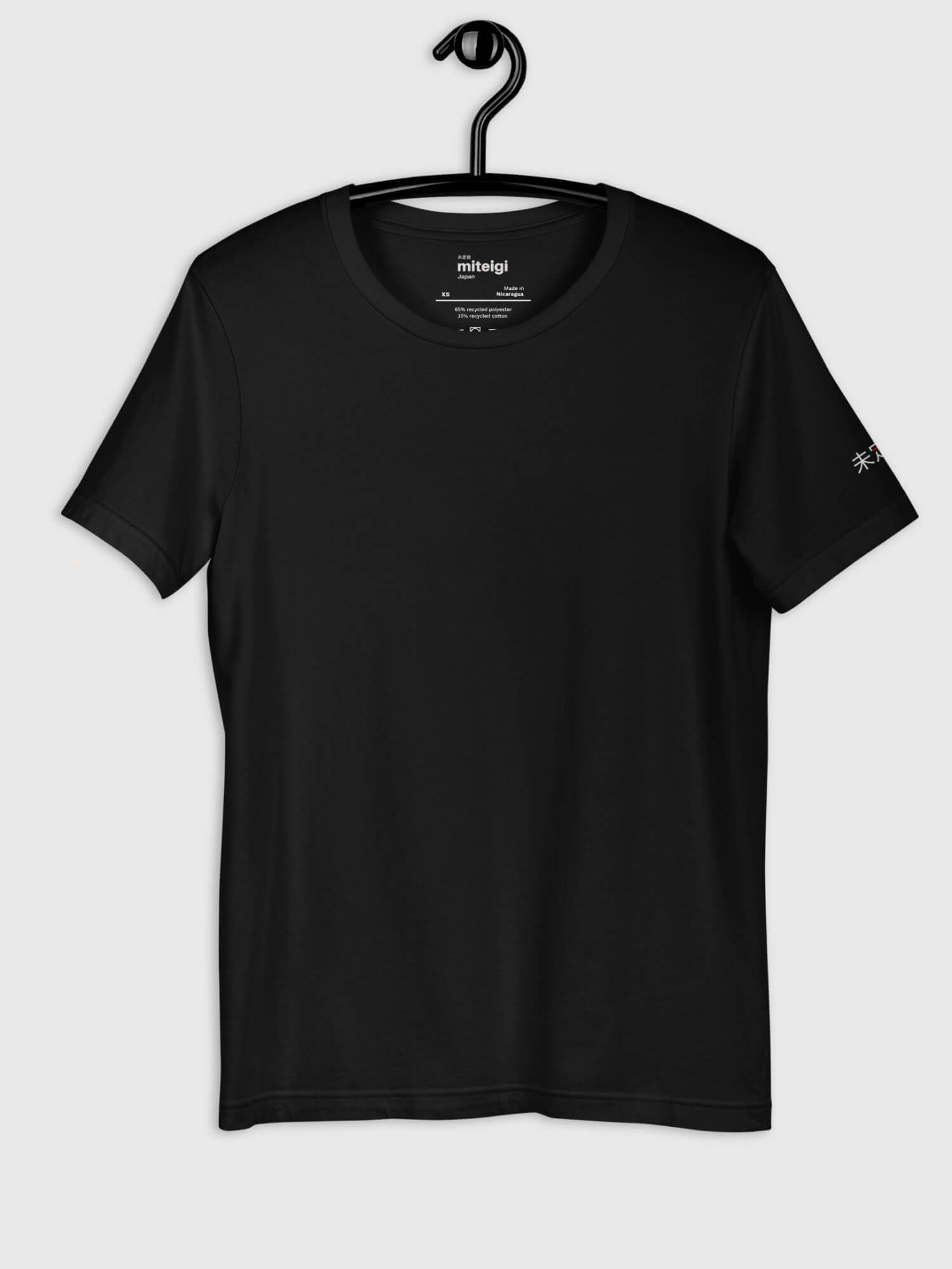 Eco miteigi Crew T-Shirt    Genderful Japanese Unisex anywear Women’s Men's Short Sleeves o-neck undefined a miteigi mix production crew Japan Casual Solid Color womens mens crew neck round Tops Crewneck T-Shirts for petite-, tall-, plus-, size man woman tees in black with platinum red cosmic latte letter design