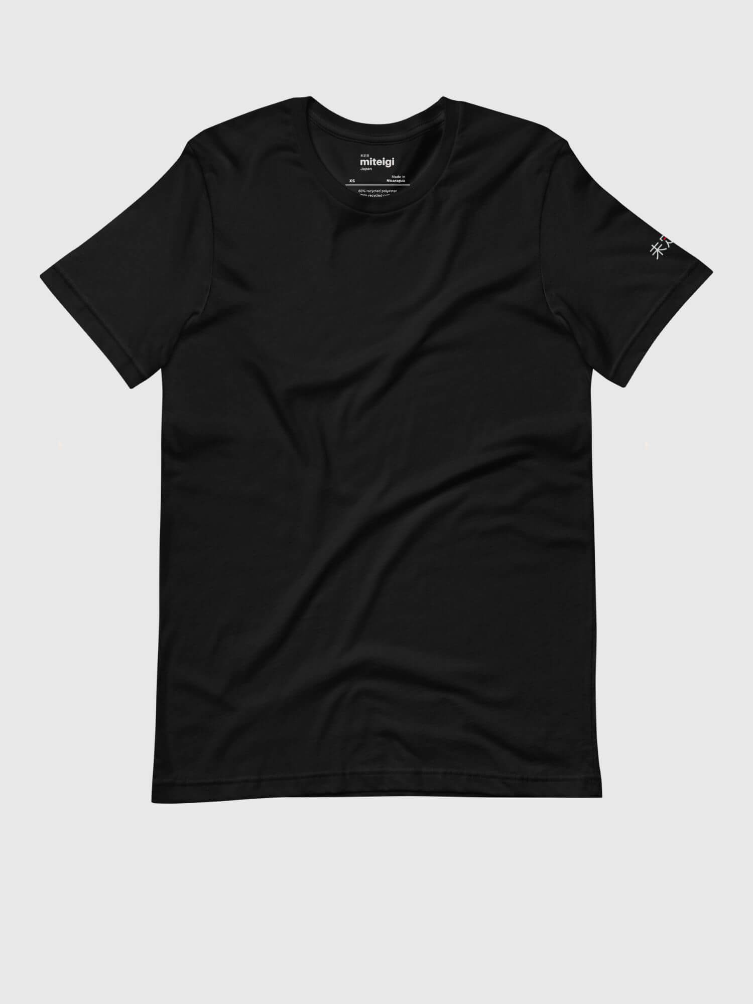 Eco miteigi Crew T-Shirt    Genderful Japanese Unisex anywear Women’s Men's Short Sleeves o-neck undefined a miteigi mix production crew Japan Casual Solid Color womens mens crew neck round Tops Crewneck T-Shirts for petite-, tall-, plus-, size man woman tees in black with platinum red cosmic latte letter design