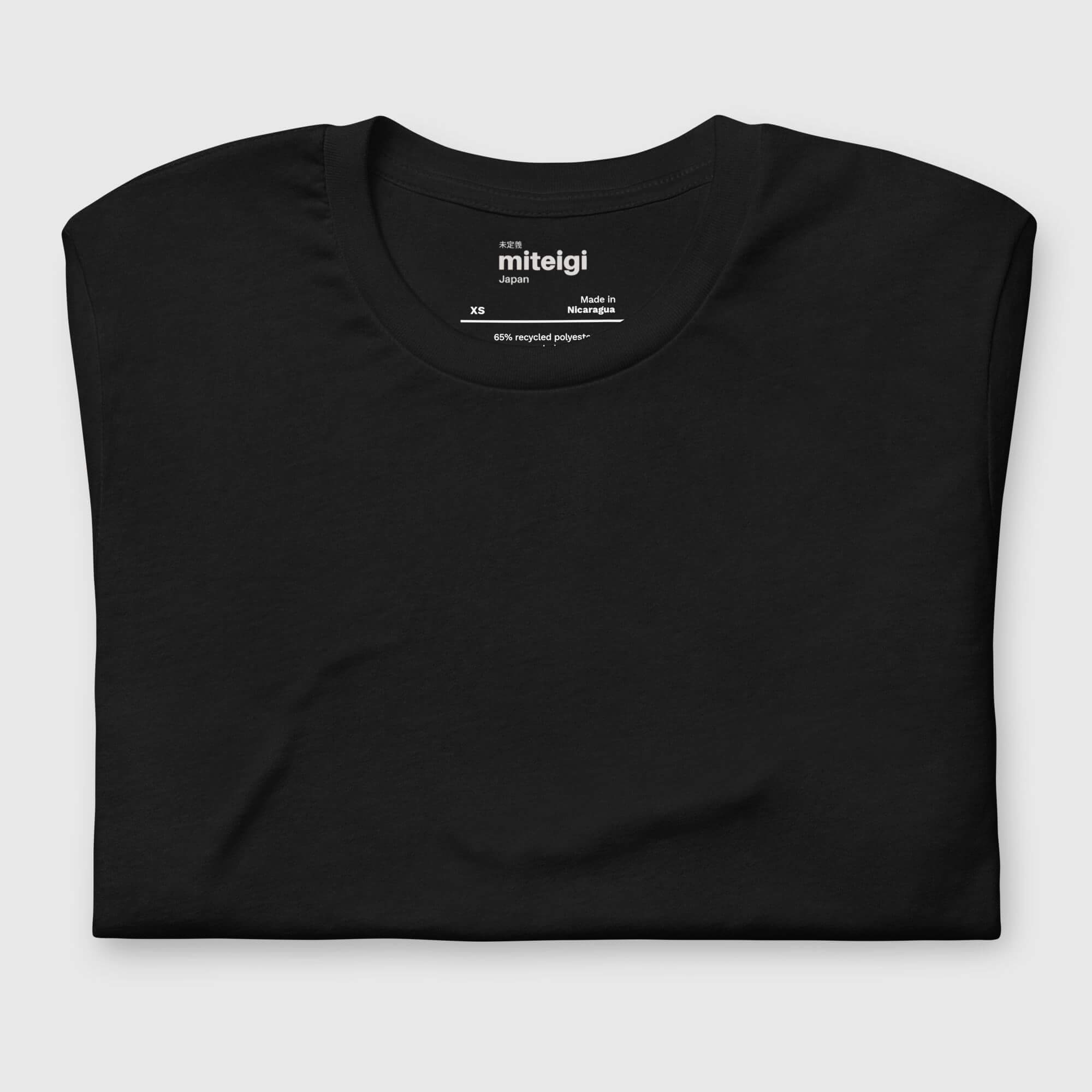 Eco miteigi Crew T-Shirt    Genderful Japanese Unisex anywear Women’s Men's Short Sleeves o-neck undefined a miteigi mix production crew Japan Casual Solid Color womens mens crew neck round Tops Crewneck T-Shirts for petite-, tall-, plus-, size man woman tees in black with platinum red cosmic latte letter design