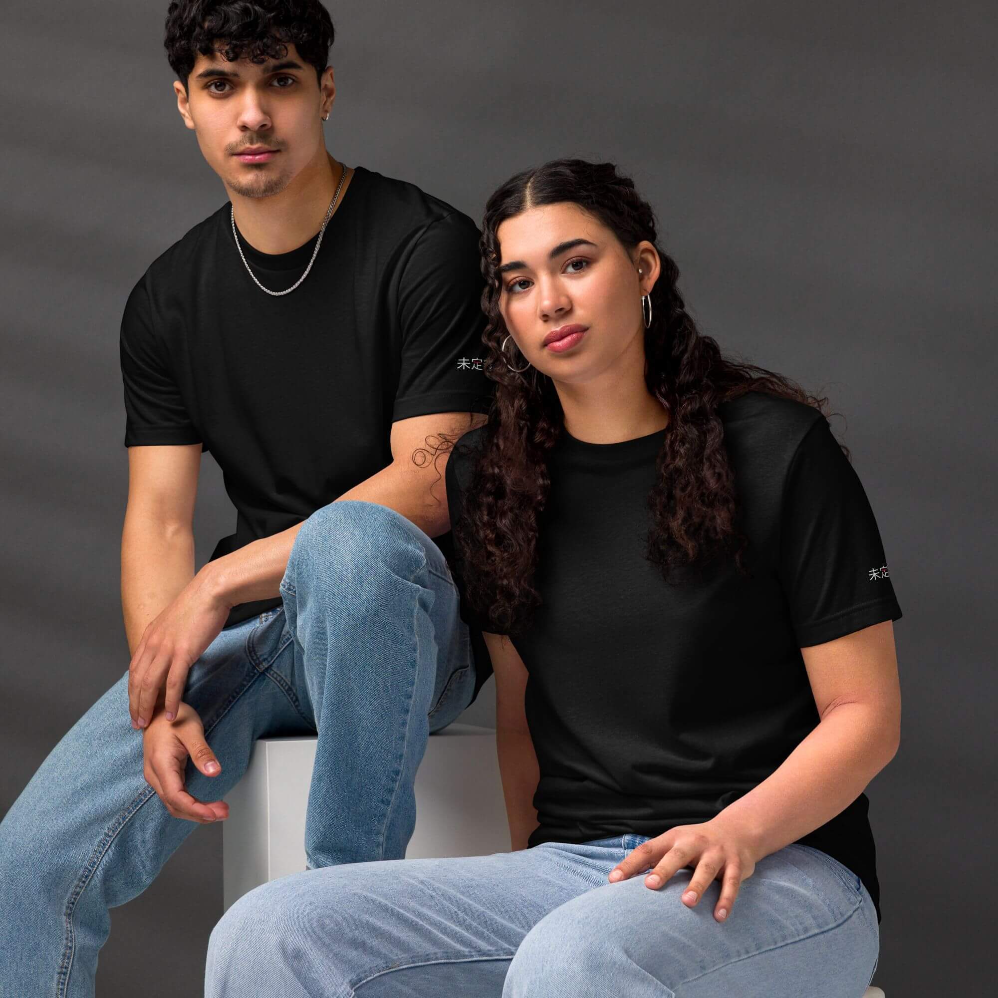 Eco miteigi Crew T-Shirt    Genderful Japanese Unisex anywear Women’s Men's Short Sleeves o-neck undefined a miteigi mix production crew Japan Casual Solid Color womens mens crew neck round Tops Crewneck T-Shirts for petite-, tall-, plus-, size man woman tees in black with platinum red cosmic latte letter design