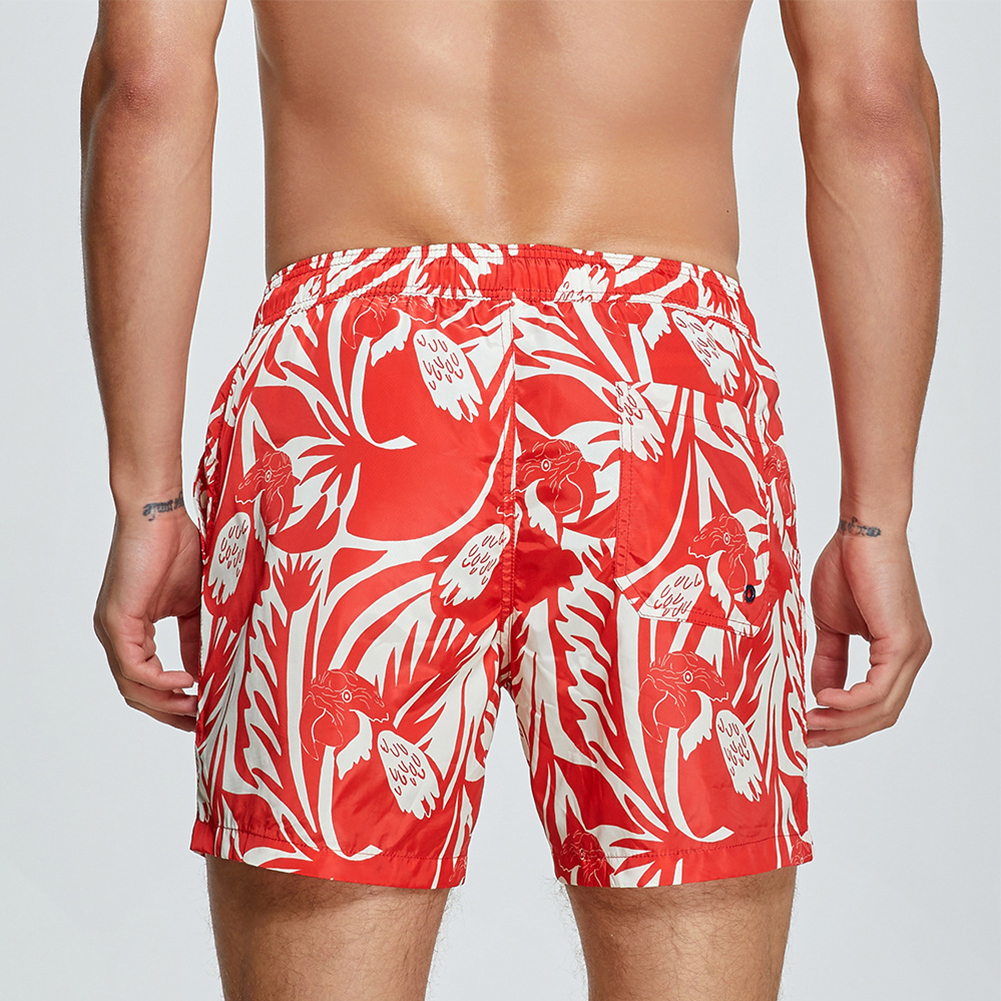 Surf Swim Shorts   Mens Swimming Quick Dry Trunks Beach Summer Board Getaway Boxer Shorts Drawstring Boxers Breathable Vacation Holiday Beachwear Plus Size Swimwear for Man in Red