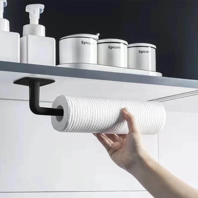 No punching drill-free Strong paste adhesive Wall hook Shelf Hat rack hooks in black 2/4/6-Piece