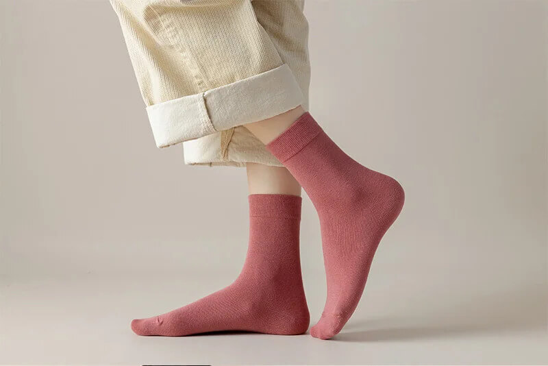 Women's woman womens 3 Pair 100% Cotton Solid Color Autumn Spring Soft Breathable crew socks (3-Pack) 3-Pair showing Dusk Pink