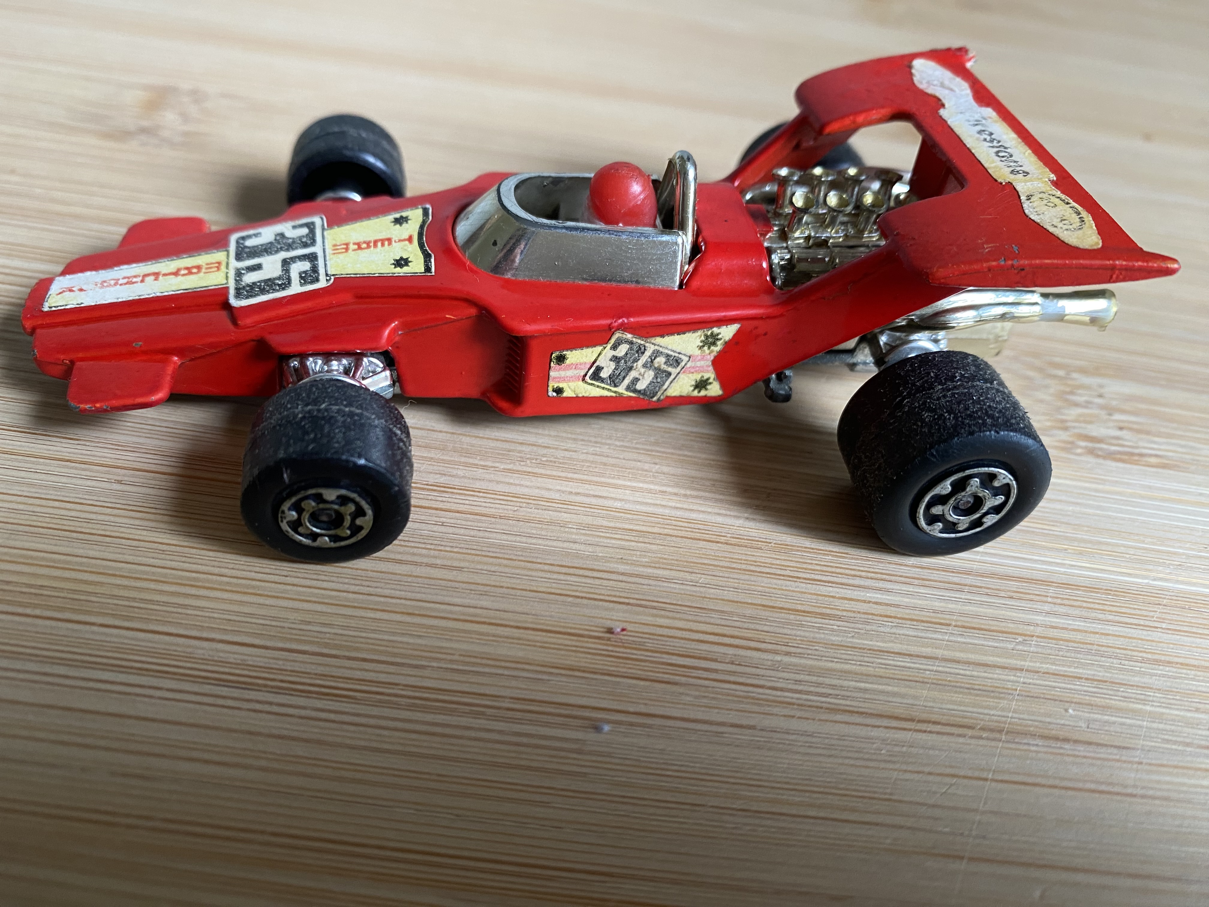 Formula One Racing Car Team #35 by Matchbox Vintage Original 1971 Makers Made in England Collectors Antique Classic Red Firestone Toys Cars Speedkings LESNEY PRODUCTS &.Co Limited Trending British collection Edition