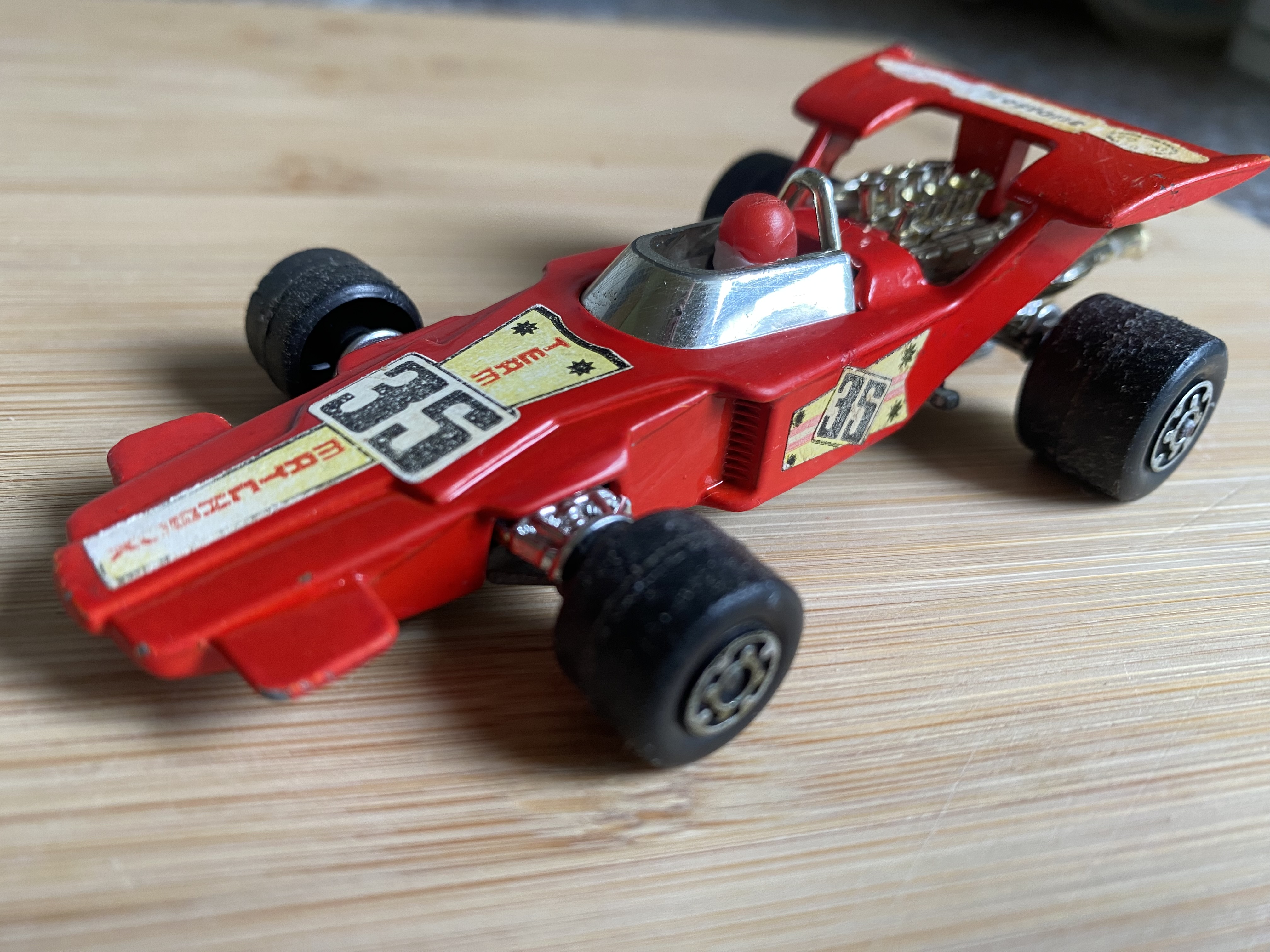 Formula One Racing Car Team #35 by Matchbox Vintage Original 1971 Makers Made in England Collectors Antique Classic Red Firestone Toys Cars Speedkings LESNEY PRODUCTS &.Co Limited Trending British collection Edition