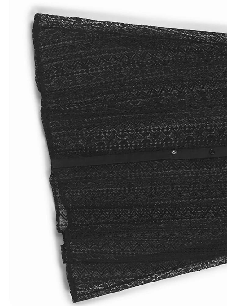 Women’s woman womens hollow out lace perspective big size lapel turn-down collar button-up short sleeves Fashion Tide Spring Summer holiday getaway vacation Midi Shirt Dress dresses in black