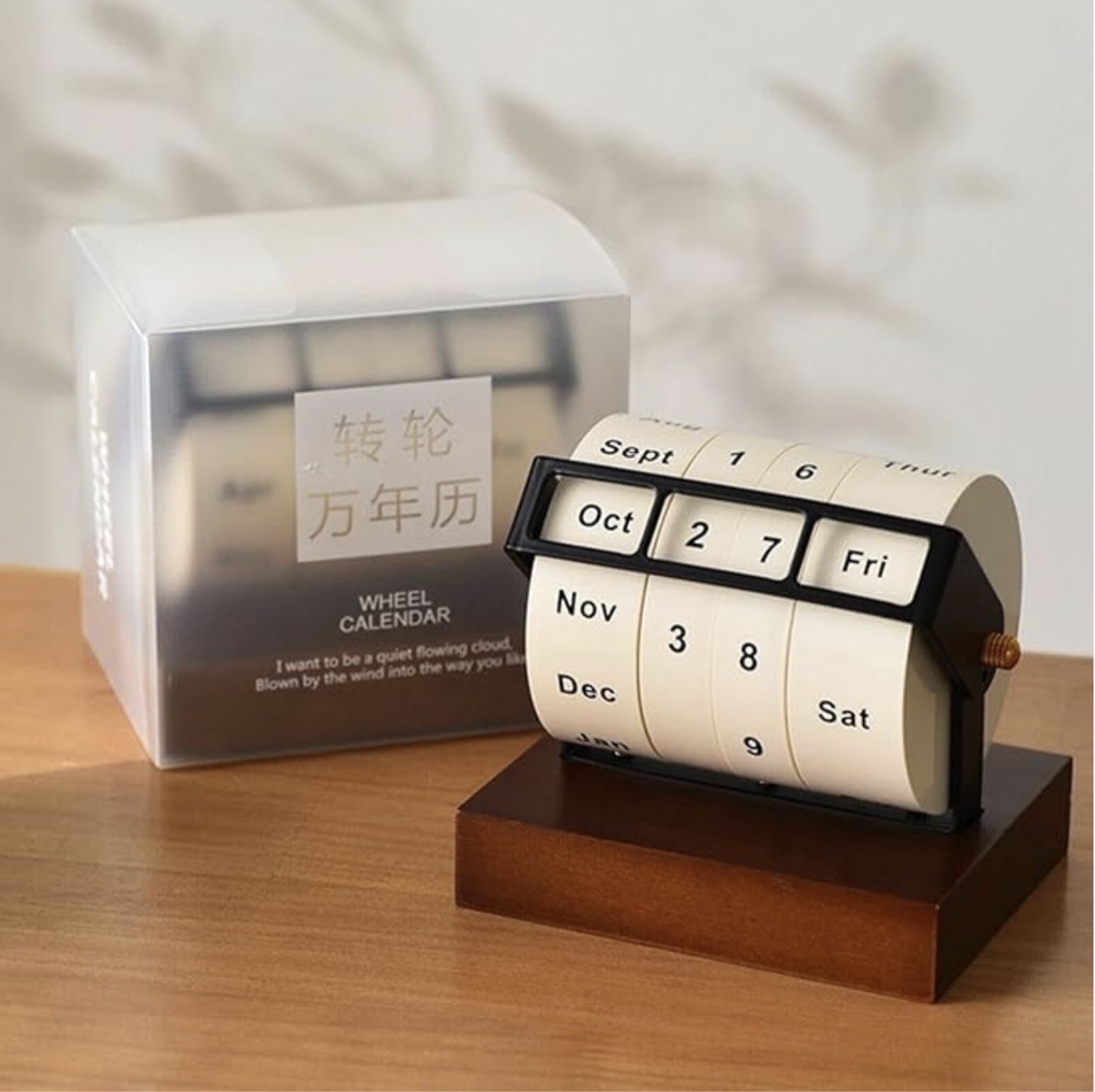 Office home study room library hotel restaurant bar Wheel Perpetual Large manual Rotating Desk Calendar Desktop Ornaments Perpetual Calendar Countdown calendars